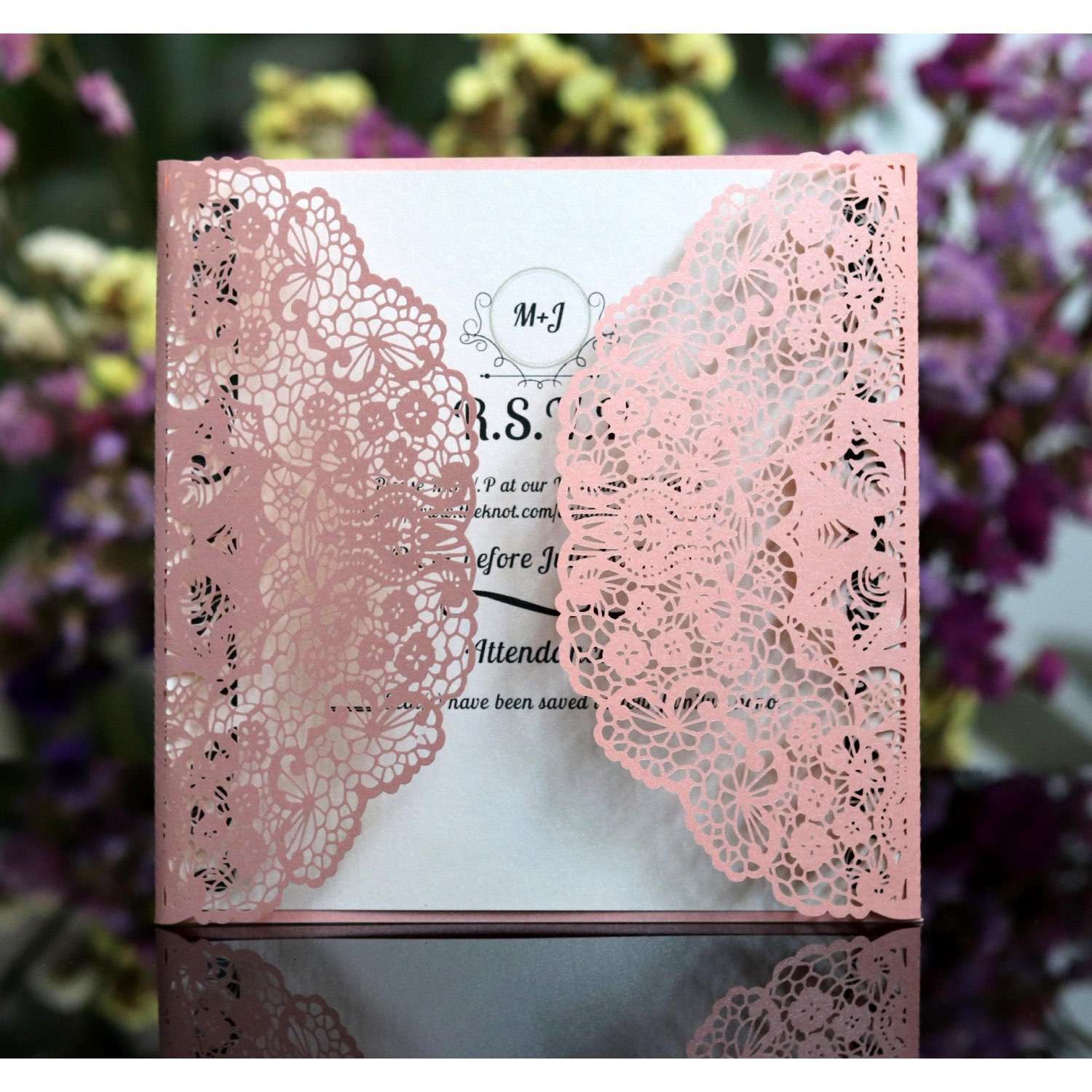 Beautiful Marriage Invitation Card With Envelope Laser Cut Paper Business Invitation 
